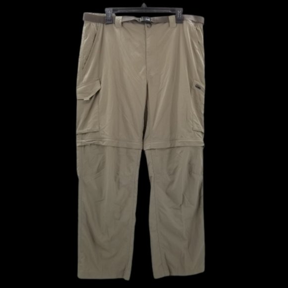 Columbia Pants Mens Omni-Shade Beige Convertible Cargo Pockets HikingWork 38 x30 - Picture 1 of 5